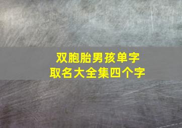 双胞胎男孩单字取名大全集四个字