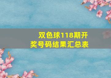 双色球118期开奖号码结果汇总表