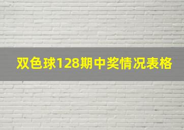 双色球128期中奖情况表格