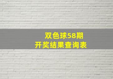 双色球58期开奖结果查询表