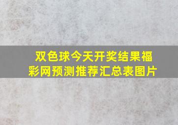 双色球今天开奖结果福彩网预测推荐汇总表图片