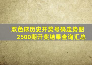 双色球历史开奖号码走势图2500期开奖结果查询汇总