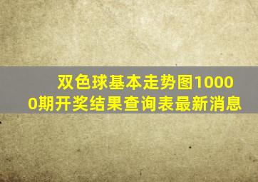 双色球基本走势图10000期开奖结果查询表最新消息