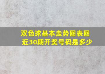 双色球基本走势图表图近30期开奖号码是多少