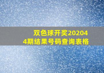 双色球开奖202044期结果号码查询表格