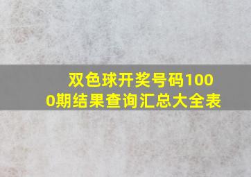 双色球开奖号码1000期结果查询汇总大全表