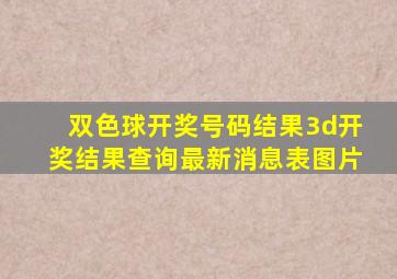 双色球开奖号码结果3d开奖结果查询最新消息表图片