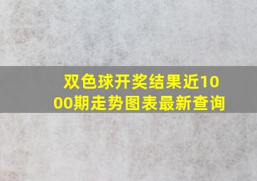 双色球开奖结果近1000期走势图表最新查询