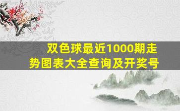 双色球最近1000期走势图表大全查询及开奖号