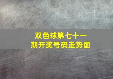 双色球第七十一期开奖号码走势图