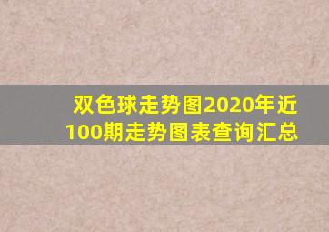 双色球走势图2020年近100期走势图表查询汇总