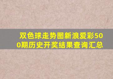 双色球走势图新浪爱彩500期历史开奖结果查询汇总