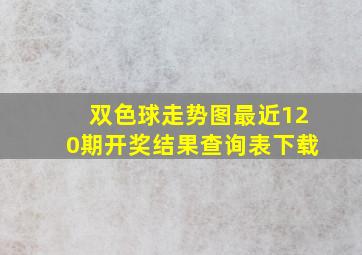 双色球走势图最近120期开奖结果查询表下载