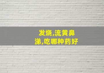 发烧,流黄鼻涕,吃哪种药好