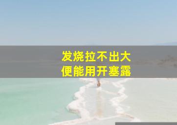 发烧拉不出大便能用开塞露