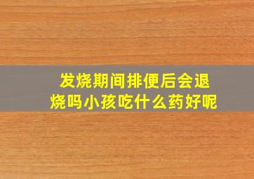 发烧期间排便后会退烧吗小孩吃什么药好呢