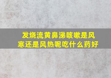 发烧流黄鼻涕咳嗽是风寒还是风热呢吃什么药好