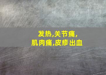 发热,关节痛,肌肉痛,皮疹出血