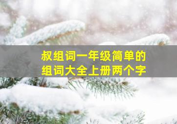 叔组词一年级简单的组词大全上册两个字