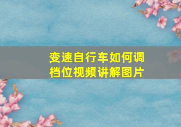 变速自行车如何调档位视频讲解图片