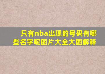 只有nba出现的号码有哪些名字呢图片大全大图解释