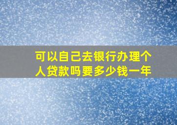 可以自己去银行办理个人贷款吗要多少钱一年