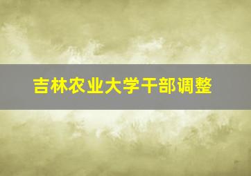 吉林农业大学干部调整