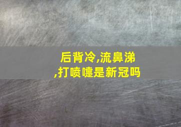 后背冷,流鼻涕,打喷嚏是新冠吗