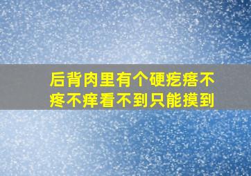 后背肉里有个硬疙瘩不疼不痒看不到只能摸到