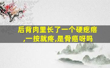 后背肉里长了一个硬疙瘩,一按就疼,是骨癌呀吗