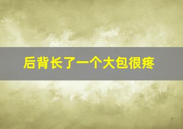 后背长了一个大包很疼