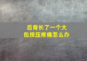 后背长了一个大包按压疼痛怎么办