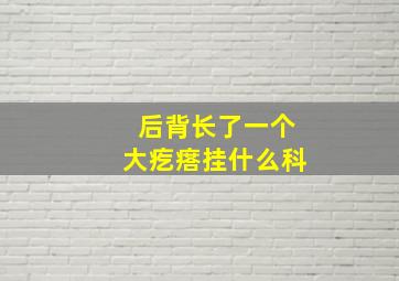 后背长了一个大疙瘩挂什么科