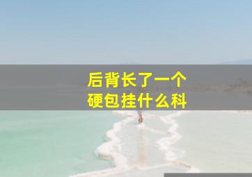 后背长了一个硬包挂什么科