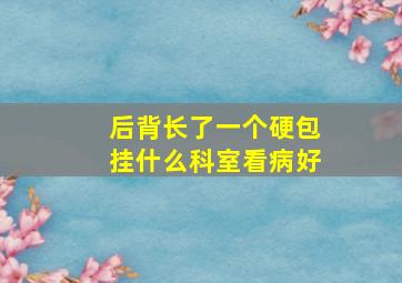 后背长了一个硬包挂什么科室看病好