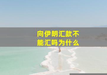 向伊朗汇款不能汇吗为什么