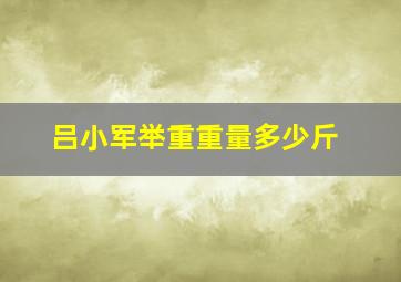 吕小军举重重量多少斤