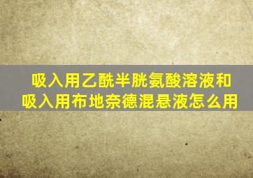 吸入用乙酰半胱氨酸溶液和吸入用布地奈德混悬液怎么用