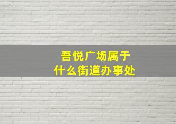 吾悦广场属于什么街道办事处