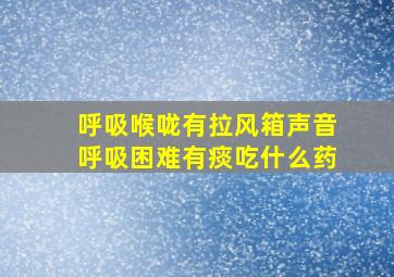 呼吸喉咙有拉风箱声音呼吸困难有痰吃什么药