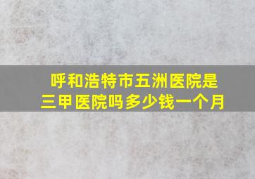 呼和浩特市五洲医院是三甲医院吗多少钱一个月