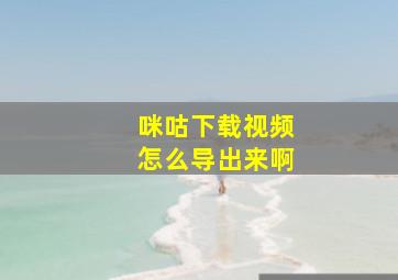 咪咕下载视频怎么导出来啊