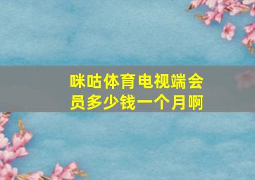 咪咕体育电视端会员多少钱一个月啊