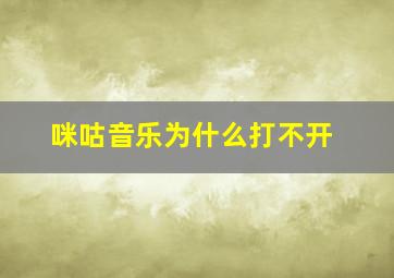 咪咕音乐为什么打不开