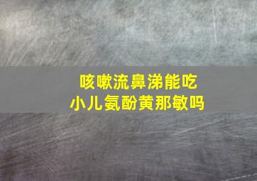 咳嗽流鼻涕能吃小儿氨酚黄那敏吗