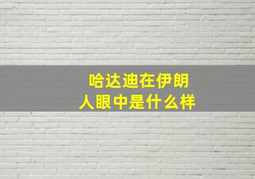 哈达迪在伊朗人眼中是什么样