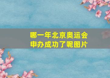 哪一年北京奥运会申办成功了呢图片