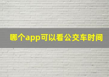 哪个app可以看公交车时间