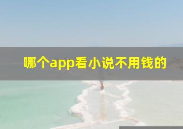 哪个app看小说不用钱的