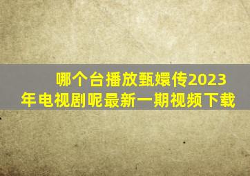 哪个台播放甄嬛传2023年电视剧呢最新一期视频下载